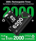 HEYLICOOL Rechargeable Battery Pack for Xbox One/Series X|S,2x6200mWh Xbox Controller Battery Pack for Series X|S/S/X/Elite Controller-Q08 - 6