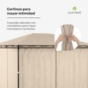 blumfeldt Cenador Mondo 3x4, Estructura de Acero, Cortinas, Resistente al Óxido, para Jardín, Montaje Fácil, Beige - 4
