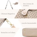 VARLIVOO Bolsos de Mujer Pequeños — Bolso Bandolera Cuero PU con Doble Correa, Elegante Bolsas Mujeres para Trabajo, Viaje y Citas (Caqui Beige) - 5