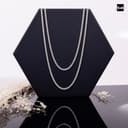 Amberta Damen Halsketete 2 mm aus 925 Sterling Silber Rhombus Kette: 2.3 mm Panzerkette 60 cm - 3