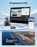 AZDOME Dashcam Auto Vorne Hinten 4K/2,5K GPS WiFi Dash Cam Auto mit Starvis, 64GB SD Karte, Auto Kamera, Parküberwachung, Super Nachtsicht, WDR, 170° Weitwinkel, G-Sensor, Loop-Aufnahme, GS63H Pro - 4