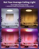 LuminexDesigns LED Deckenleuchte Dimmbar Smart - Deckenlampe Flach mit RGB Hintergrundbeleuchtung WIFI APP Fernbedienung Sprachsteuerung kompatibel Alexa & Google Assistant für Wohnzimmer Schlafzimmer - 2