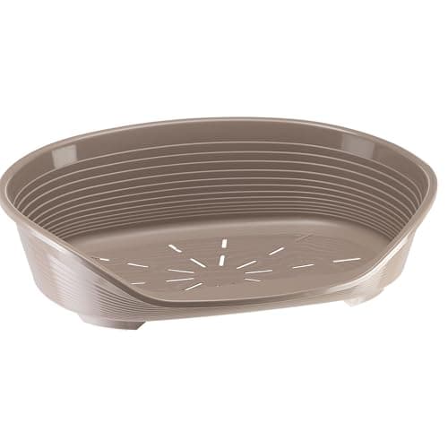 FERPLAST Hundebett Kunststoff-Hundebett groß Hundebett waschbar Hundekorb atmungsaktiv rutschfest Siesta Deluxe, 84 x 55 x h 28,5 CM, Taubengrau