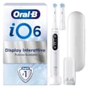 Oral-B Spazzolino Elettrico Ricaricabile iO 6N, Sensore di Pressione, Display Interattivo, Intelligenza Artificiale, 2 Testine, 1 Spazzolino, 1 Custodia da Viaggio, Bianco, Idea Regalo - 1