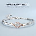 Praelinos Bracciale Donna Guardiano dell'Amore Placcato Oro Bianco Carati 5A Cubico Zirconi - 3