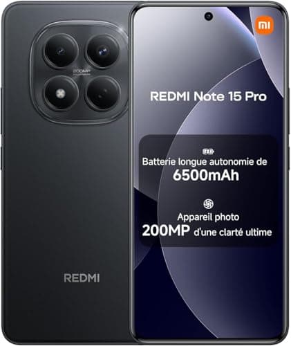 XIAOMI Smartphone Redmi Note 15 Pro NFC, 12 + 512 GB, Colore Nero, IP65, Display AMOLED, Android 15, Processore Mediatek Helio G200 Ultra, Fotocamera da 200 MP, 6,77 pollici, 45 W, senza caricatore