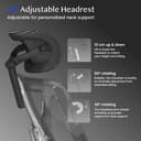 FLEXISPOT Ergonomischer Bürostuhl Schreibtischstuhl mit Fußstütze, 3D-Armlehnen, 3D-Kopfstütze, 5D-Rückenlehne, Atmungsaktiver Sitz Belastbar bis 136 kg Arbeitsstuhl, ErgoX, Schwarz - 7