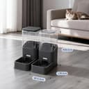 Nobleza Automatic Dog Cat Food Feeder and Waterer Set, 3.8 L Dog Cat Water and Food Dispenser, Automatic Pet Water Dispenser Pet Feeder for Small Medium Dogs, Puppy and Cats, 2 Packs, Dark Grey - 2