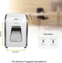 Fellowes Aktenvernichter, Papierschredder für 12 Blatt Partikelschnitt, Aktenvernichter P4, Schredder für Büro und Homeoffice, Powershred FS-12C, mit 19L Papierkorb, verarbeitet Kreditkarten, Weiß - 6