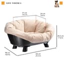 Ferplast Hundebett & Katzenbett mit Kissen, Hundebett waschbar, erhöhtes Hundebett Klein, katzenbett waschbar, atmungsaktiv & rutschfest, Sofa' Throne 64 x 48 x h 29,5 cm, Weiß - 2