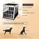 CADOCA® Trasportino Cani L 90x66x72cm Richiudibile Alluminio Impermeabile Box Auto Cagnolini - 7