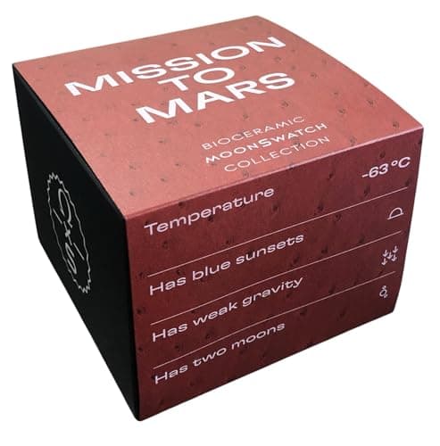 MoonSwatch Omega x Swatch Mission to Mars Ostrich Leather Wrist Watch