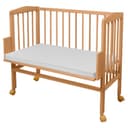 Lettino finitura legno naturale non trattato o Lettino culla con bianco laccato legno di WALDIN, Superficie d’appoggio EXTRA lung. 90 x larg. 55 cm,naturale - 1