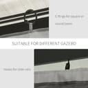 Outsunny 4 Pack Replacement Gazebo Curtains Privacy Panel for Most 3 x 3m Gazebo Canopy Pavillion Outdoor Shelter Sidewalls Accessories Light Grey - 6