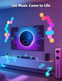 Govee Glide Hexa Panels, Smart Hexagon LED Wall Lights Wi-Fi RGBIC, 6 Music Sync Modes, 40 Scene Modes, Work with Alexa & Google Assistant for Living Room, 10 Packs - 5