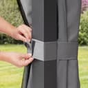 TOOLPORT Gartenpavillon 3x3 m Polycarbonat Dach ca. 6 mm - Hardtop Pavillon mit 4 Seitenteilen und Moskitonetzen in grau - 9