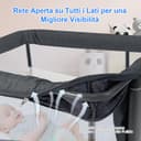 COSTWAY 3 in 1 Culla Neonato Fianco Letto, Lettino Neonato Dondolo con Materasso, Culla Co-Sleeping Fino a 9 kg, Altezza Regolabili, Inclinazione di 10°, 84 x 59,5 x 80,5cm (Grigio Scuro) - 8