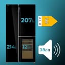 Cecotec Frigorífico 3 puertas Bolero CoolMarket TDW 548 Black Glass E, Clase E, 548 L, Diseño T Door, Compresor Inverter Plus, Total No Frost, Metal Cooling, Multi AirFlow, Fast Cooling & Freezing - 14