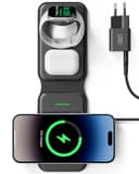 INIU Caricatore Wireless iPhone, Magnetic 3 in 1 Base Ricarica Certificato Qi, Da viaggio Caricabatterie Wireless Universale per iPhone 16 15 14 13 12 Apple Watch 8 7 Ultra AirPods 4 3 Pro ecc. - 1