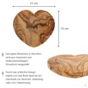 HOFMEISTER® Brettchen Herzform Gravur Namen - aus Olivenholz, Geschenk für Verliebte zum Jahrestag, zur Hochzeit oder Valentinstag, dekorative Geschenkidee, 21 cm - 5