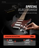 Donner Guitarra Electrica, Pack Guitarra Electrica de Tamaño Completo HSS Pickup Coil Split, Kit Guitarras Eléctricas con Amplificador, Accessories, DST-152B Negro - 6