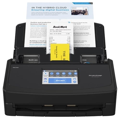 ScanSnap iX1600 Black Document Scanner 5GHz - Desktop, Double Sided with WiFi, Touchscreen, USB 3.2, ADF, Standard Sizes : A4, A5, A6, B5, B6, Business Card, Post Card, Letter, Legal and Custom Sizes