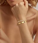 T TAKONE Tennisarmband Damen Set – 2PCS Glitzer Bracelet Aus Edelstahl Mit Cubic Zirkonia, 18cm Lang, Elegantes Geschenk für Frauen (Gold) - 6