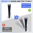 Zorplex Supporto verticale per PS5/PS5 Slim/PS5 Pro, Durevole Base Verticale con Tappetini Antiscivolo, Accessori per console Playstation, Compatible avec Playstation 5 (Digital e Disco) - 4