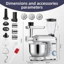 Homlee 3 In 1 Robot De Cocina con Picadora De Carne y Batidora,2000W Amasadora Multifunción, 5.5L Cuenco De Acero Inoxidable,1.5L Exprimidor De zumo, 6 Niveles De Velocidad - 2