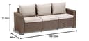 Allibert by Keter Gartenlounge Sofa California 3-Sitzer, cappuccino/sand, inkl. Sitz- und Rückenkissen, Kunststoff, runde Rattanoptik, 199 x 68 x 72 cm - 4