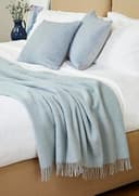 Tweedmill Extra Large Geo Geometric Sofa Blanket/Throw/Bedspread 100% Pure New Wool Made in the UK - 150 x 240 cms (including fringes) - (Duck Egg Blue & Grey) - 2