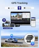 AZDOME M550 MAX 4K 3 Canali Dash Cam, 4K+1080P+2.5K Telecamera per Auto, WiFi GPS, Dash Cam Auto IPS 3.19" con Scheda SD 64G - 5