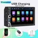 Radio estéreo para Coche 2 DIN con Bluetooth, CarPlay inalámbrico y Android Auto, Pantalla táctil HD de 7 Pulgadas, Radio FM RDS, Tipo C, Carga rápida, micrófono y cámara de visión Trasera - 4