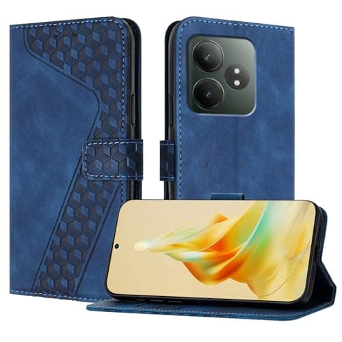 OKZone Cover per Realme GT Neo6 SE 5G,Custodia a Libro in Pelle Protettiva Folio Portafoglio con Chiusura Magnetica e Slot per Carte Wallet Case Flip Cover(Blu)