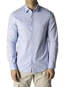 Armani Exchange Camicia da Uomo Slim Fit Oxford Button Up, Light Blue Oxford/7b, XL - 1