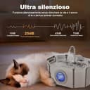 Fontanella per gatti,Apauk 3.2L fontanella per gatti acciaio Inox, fontana per Cani piccoli,Ultra silenziosa,con finestra LED, Sistema di filtraggio multistrato (S con 2 filtri & 2 spugne) - 2