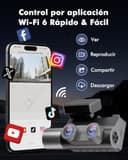 Frvesroe Dashcam 3 Canales para Coche, 4K UHD Delante 170°+ Full HD Trasero 140°+ Interior 140°, Parking 24h, Dash CAM Coche, WiFi 6 & GPS, Visión Nocturna HDR/WDR, Dashcam con Tarjeta 64GB (V1) - 7