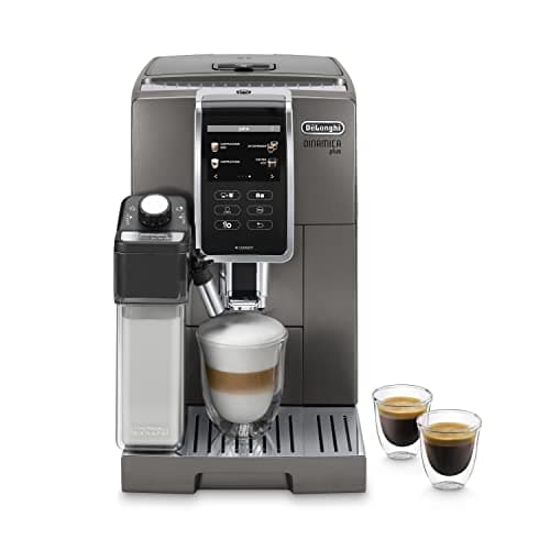 De'Longhi Dinamica Plus Perfetto ECAM370.95.T, Macchina Automatica per Caffè in Chicchi, 1450 W, Sistema LatteCrema per Cappuccini Automatici, 1.8 L, Colore Titanium