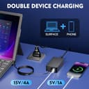 Alimentatore Microsoft Surface 65W Caricatore per Microsoft Surface Pro 11/10/9/8/7+/7/6/5/4/3/X, Surface Laptop 7/6/5/4/3/2/1,Surface Book 3/2/1, Surface Go 4/3/2/1, Con porta USB da 5V 1A - 7