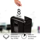 Fellowes Aktenvernichter 8 Blatt Partikelschnitt (P4), Papierschredder für Zuhause, Powershred 8Cd, CD Schredder mit 14L Papierkorb und Sicherheitssperre, Cross-Cut, schreddert auch Kreditkarten - 3