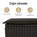 vidaXL Set de Muebles jardín 5 pzas con Cojines ratán sintético Negro - 5