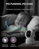 Comfyer Hybrid Baby Monitor Video e Audio WiFi e Smart WiFi - Schermo 5" 1080P Splittabile, Camera 2K App, Allarmi Movimento/Suono, Visione Notturna HD, Batteria 5050mAh, Sicurezza Tripla, 500M - 3