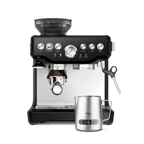 Sage - The Barista Express - Cafetera Profesional con Espumador de Leche Manual y Molinillo Integrado - Microespuma Personalizable - Trufa Negra, Jarra con Control de Temperatura