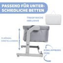 Chicco Next2Me Magic Evo, Beistellbett, Babybett für Neugeborene, mit Schaukelmodus, Aufklappbar, 11 Höhenstufen, einstellbare Höhe, 4 Räder, inklusive Matratze und Reisetasche, Hellgrau - 5