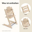 Stokke Tripp Trapp Hochstuhl, Natural - Inklusive Stuhl + Baby Set2 für Kinder von 6-36 Monaten - Verstellbar, ergonomisch & leicht zu reinigen - 7