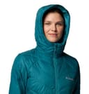 Columbia Long Hooded Jacket Heavenly-Chaqueta Larga con Capucha, Azul (Azul Río), M para Mujer - 4