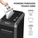 Fellowes 18 Sheet Paper Shredder for Office Use - 100% Jam Proof Cross Cut Shredder - 99Ci Shreds for 30 Minutes - Powershred Office Shredder with Large 34 Litre Pull-Out Bin - DIN Level P4 - Black - 3