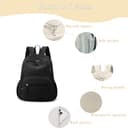 ZOVYRON Fashion Backpack for Women - Cute Nylon Rucksack Large Capacity Anti Theft Shoulder Bag Stylish Casual Daypacks with Multi-pocket for Work Travel & Daily Use (Black) - 4