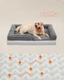 Feandrea Orthopedic Dog Bed for Large Dogs, Memory Foam Dog Bed Sofa Pet Couch with Sides, Removable Washable Cover and Waterproof Liner, 122 x 89 x 18 cm, Slate Grey PGW254G02 - 3