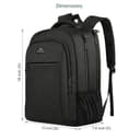MATEIN Mochila Portatil Hombre Impermeable, Mochila Ordenador Portatil 15.6 Pulgadas con Puerto USB, Mochilas Portátil Antirrobo Laptop Backpack del Negocio Trabajo Diario Viaje Escolares - Negro - 2